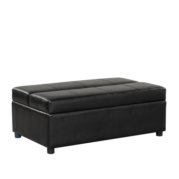 Twin Size Folding Ottoman Sleeper Bed with Mattress Convertible Guest Bed Black