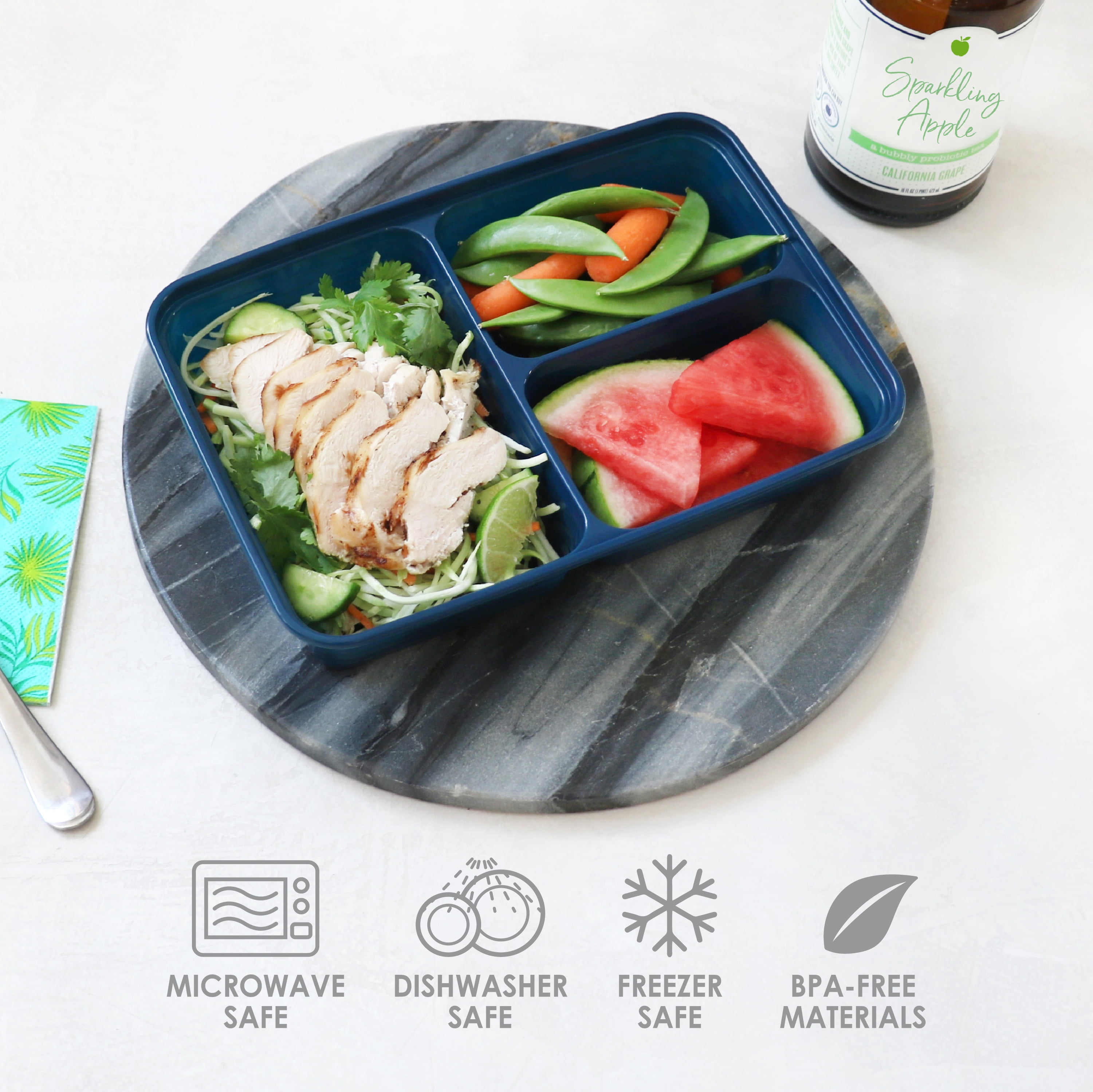 Bentgo® Prep 60-Piece Meal Prep Kit - Reusable Food Containers  1-Compartment, 2-Compartment, & 3-Compartments for Healthy Eating -  Microwave, Freezer