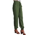 thumbnail image 4 of Hanerdun Women Jogger Female Leisure Pants with Elastic Waist Army Green XL, 4 of 5