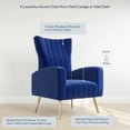 thumbnail image 4 of BELLEZE Modern Wingback Accent Lounge Arm Chair - Kinsley (Navy Blue), 4 of 7