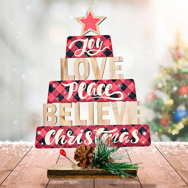 Timstono 1Pc 2022 Wooden Christmas Tree Ornaments Merry Christmas Decorations For Home Decor - Walmart.com