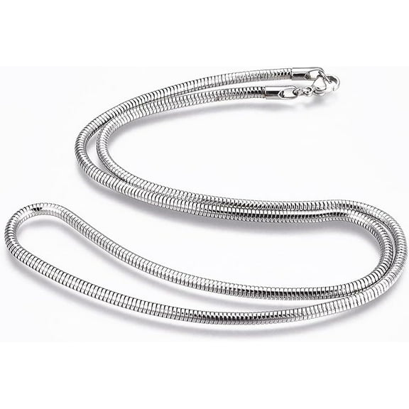 20.3 Inch Snake Chain Necklace Non-Tarnish 304 Stainless Steel with 304 Stainless Steel Clasps for Women Men Jewelry Making