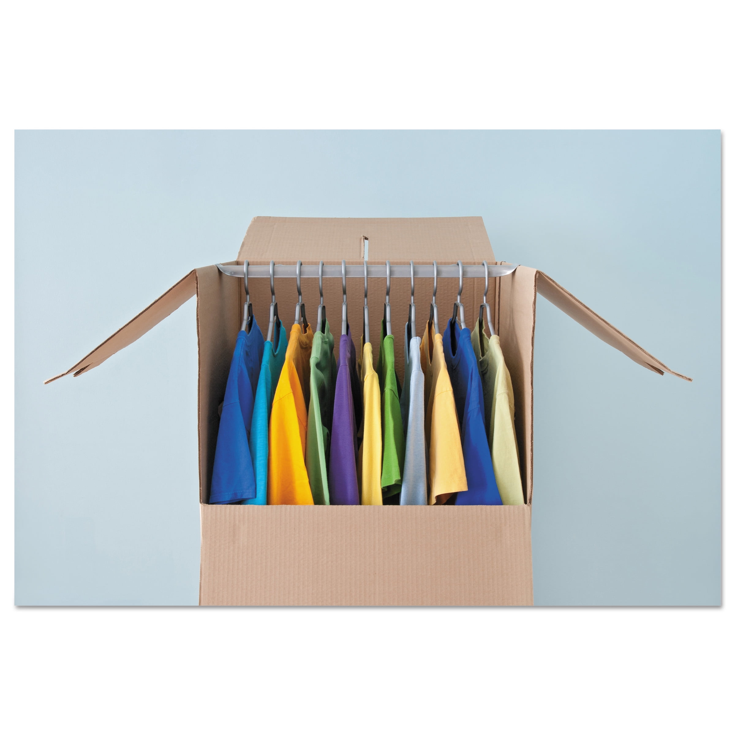 General Supply Wardrobe Moving/Storage Box Hanger Bar, 24" Long, Silver, 5/Pack