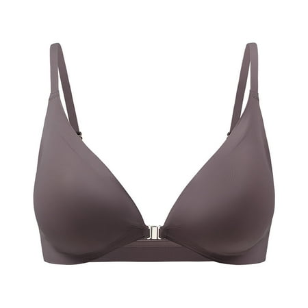 HCURIBAD Wireless Bras Clearance! Women s Sexy Triangle Bralette Comfort Full Coverage Bra Front Close Deep V Seamless Wireless Adjustable Bras Seamless Bra Backless Bra Bras for Women Bronze M