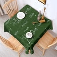 thumbnail image 2 of Math Equations Math Symbols Green Pattern Square Tablecloth,Waterproof Square Table Cover,Wipeable Spillproof Washable Table Cover for Home Kitchen Party Decor 42"X42"(107x107cm), 2 of 6