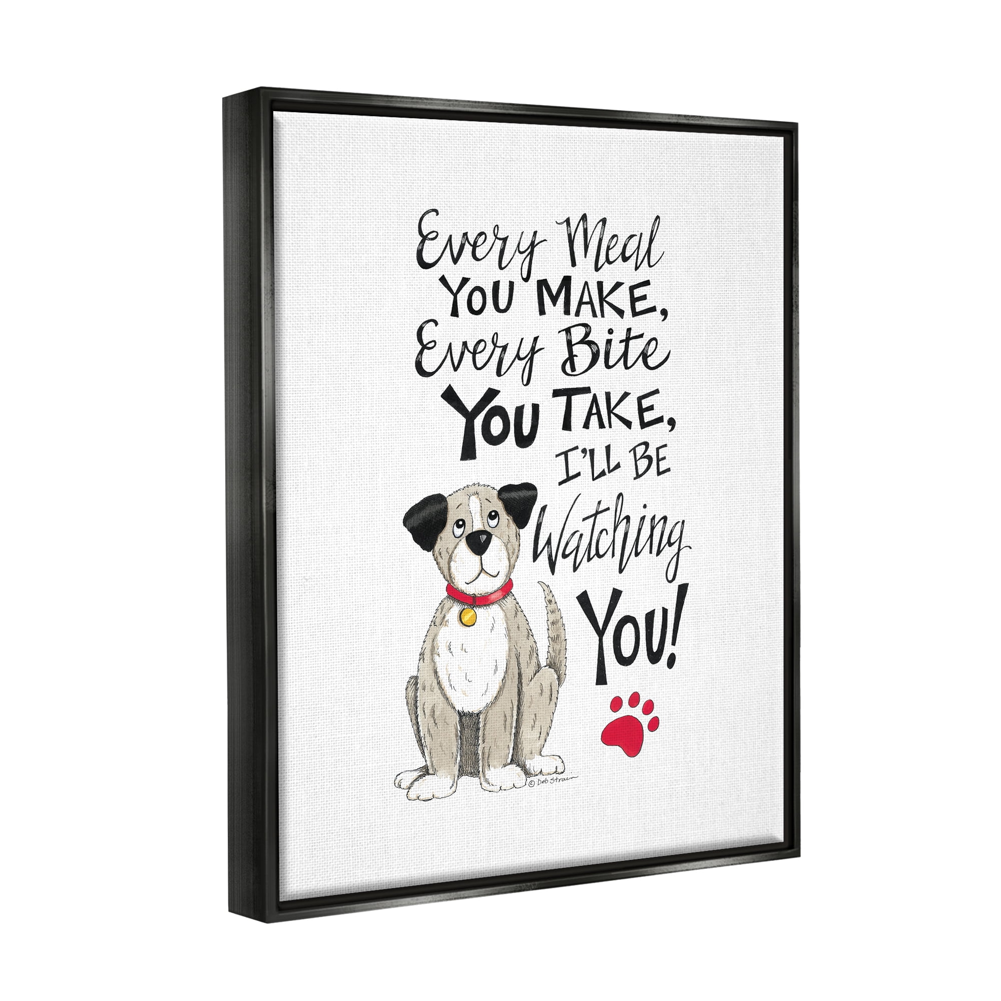 Stupell Industries Watching You Funny Dog Animals & Insects Painting Black Floater Framed Art Print Wall Art, 25 x 31