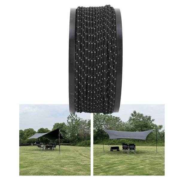 Cuerda De Paracaídas Reflectante, 164 Pies PP 2,5 Mm De Grosor, Cuerda Portátil Para Tienda De Campaña A Prueba De Viento Para Acampar Al Aire Libre, Senderismo, Cuerda De