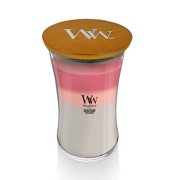 WoodWick Large Shoreline Trilogy Hourglass Scented Candle, Crackles as it Burns, Melon Blossom | Coastal Sunset | Palo Santo, 21.5 oz.