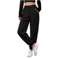 thumbnail image 3 of XUNKUSGA Women's Baggy Sweatpants Casual High Elastic Waist Cinch Bottom Sweat Pants Soft Comfy Solid Color Joggers Athletic Pants with Pockets and Drawstring S, 3 of 10