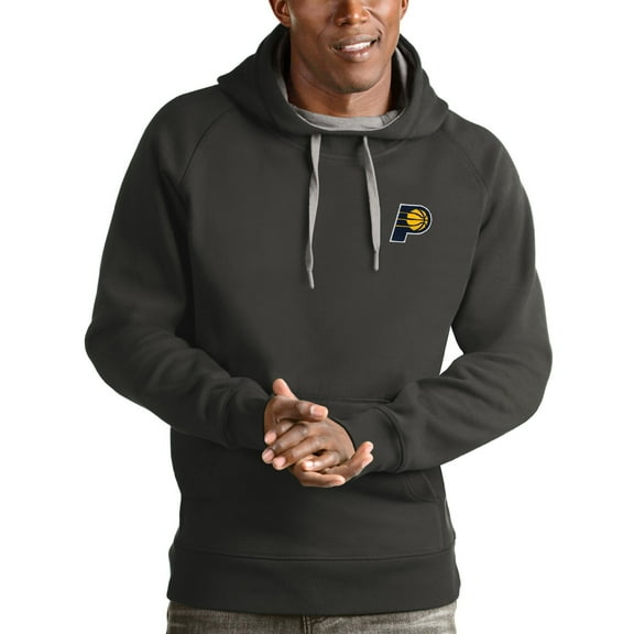 Men's Antigua Charcoal Indiana Pacers Victory Pullover Hoodie