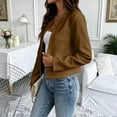thumbnail image 6 of NominalSnug Womens Cropped Blazer Long Sleeve Collarless Casual Jacket Open Front Casual Work Office Cardigan Suit Jacket, 6 of 8