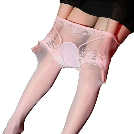 

Men Pantyhose High Glossy Elastic Nylon Sheer Stockings Silky Tights Lace Panties And Stockings Pantyhose