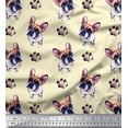 thumbnail image 1 of Soimoi Polyester Crepe Fabric Boston Terrier Dog Print Sewing Fabric Yard 42 Inch Wide, 1 of 3