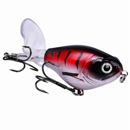 Fishing Lure Topwater Whopper Popper Floating Wobbler Artificial Hard Bait with Propeller Fishing Pike 16g A