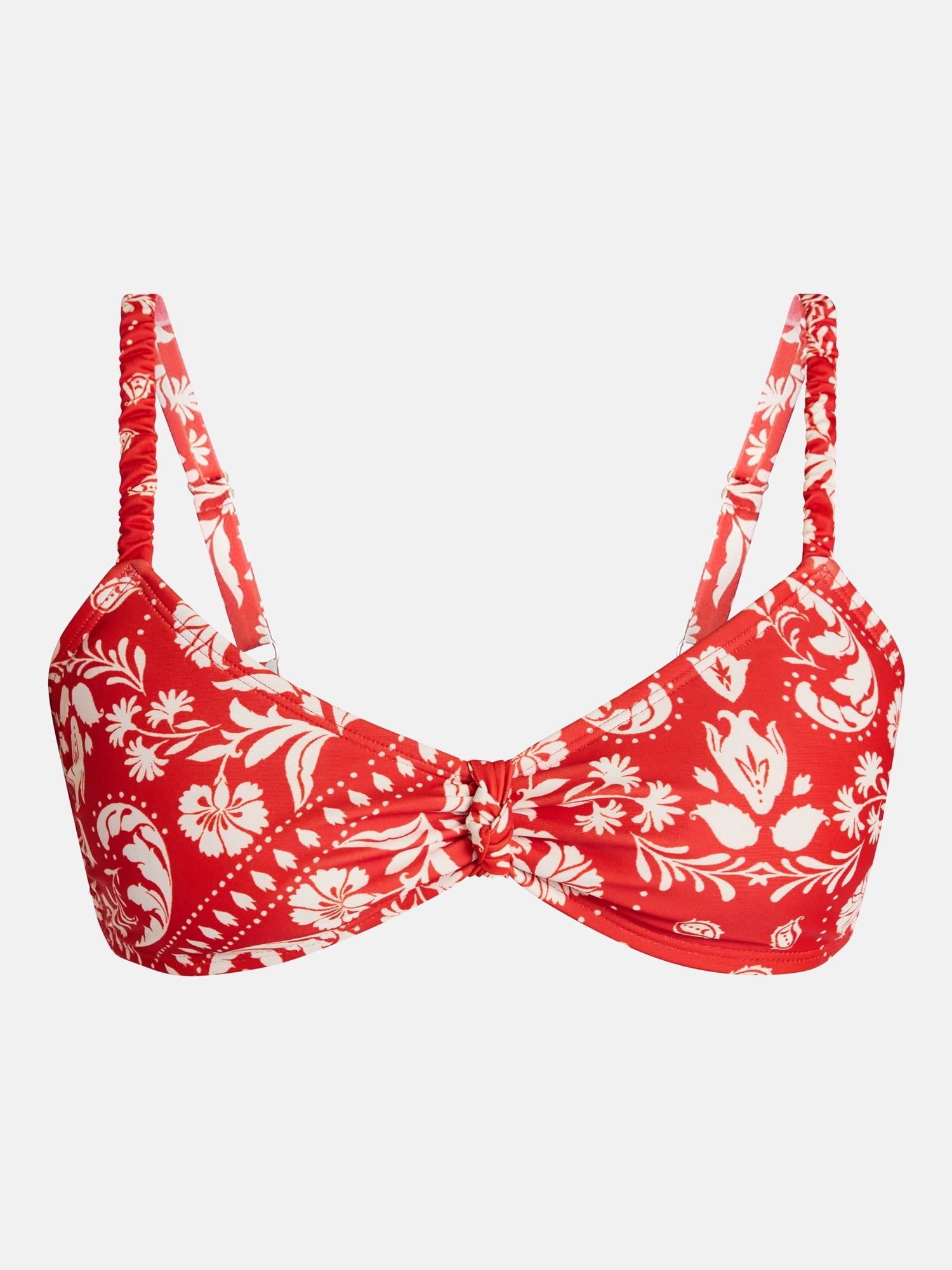 Time and Tru Women's and Women's Plus Knot Front Bralette Bikini Top, Sizes XS-3X