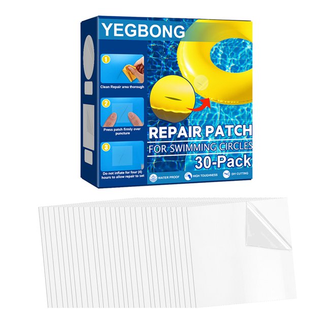 Parche Reparación 30 Uds. Almohadillas Adhesivas Transparentes Camas Juguete Inflables para Piscina (cuadradas)