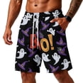 thumbnail image 2 of Sewkxo Mens Halloween Horror Pattern Soft Cotton Sleep Shorts Casual Indoor Home Pajama Lounge Shorts,White 3XL, 2 of 5