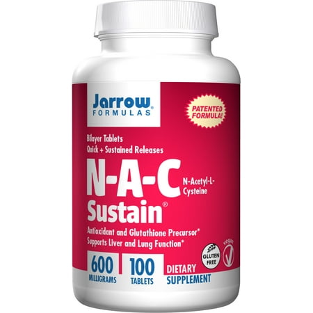 Jarrow Formulas N-A-C Sustain, Supports Liver and Lung Function, 600 mg, 100 Sustain (Best Time To Take Liver Support)