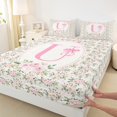 thumbnail image 3 of Castle Fairy Personalized Initial Letter U 4Pcs Bed Sheets for Children Women Men,Floral Rose Bow-Tieking Sheets,Monogrammed Alphabet Super Cozy Sheet Set,Breathable Home Decor, 3 of 7