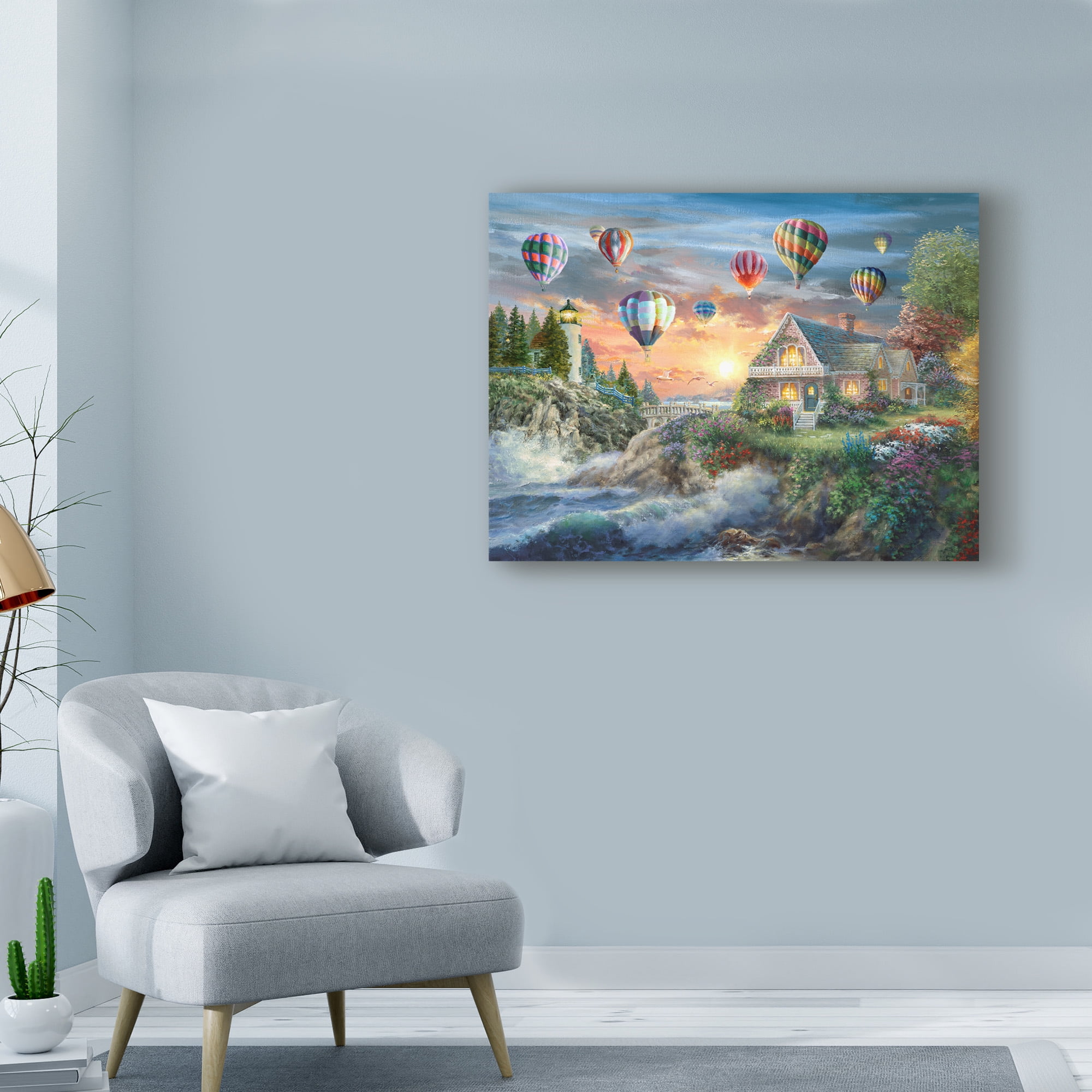 Trademark Fine Art 'Balloons over Sunset Cove' Canvas Art by Nicky Boehme