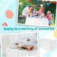 thumbnail image 6 of BlinkLLX 4 Pcs Plastic Table Skirt 29 Inches x 14 ft Disposable Table Skirt for Rectangle Tablecloth Wedding Shower Birthday Party Banquet(White), 6 of 14