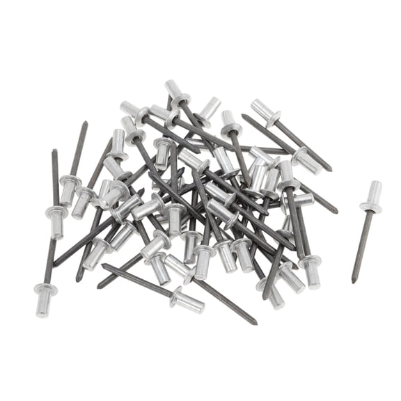 50 Pcs Dome Head Closed Sealing Rivets 4.8mm Grip Diameter 14mm Grip Length 9.5mm Aluminum Alloy Iron Silver Tone