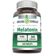 Amazing Formulas Melatonin 10mg Per Serving 360 Tablets Supplement | Non GMO | Gluten Free | Made in USA