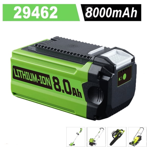 8.0Ah Lithium-ion Replacement Batteries Compatible with GreenWorks 40V Battery Models 29472, 29462, 29252, 20202, 22262, 25312 and GWL1820 G-MAX Power Tools