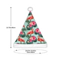 thumbnail image 3 of Haiem Palm Leaves Flamingo Pattern Santa Hat Confortable Velvet Christmas Hat for Christmas Party Favors Fit for Adults Men Women, 3 of 6