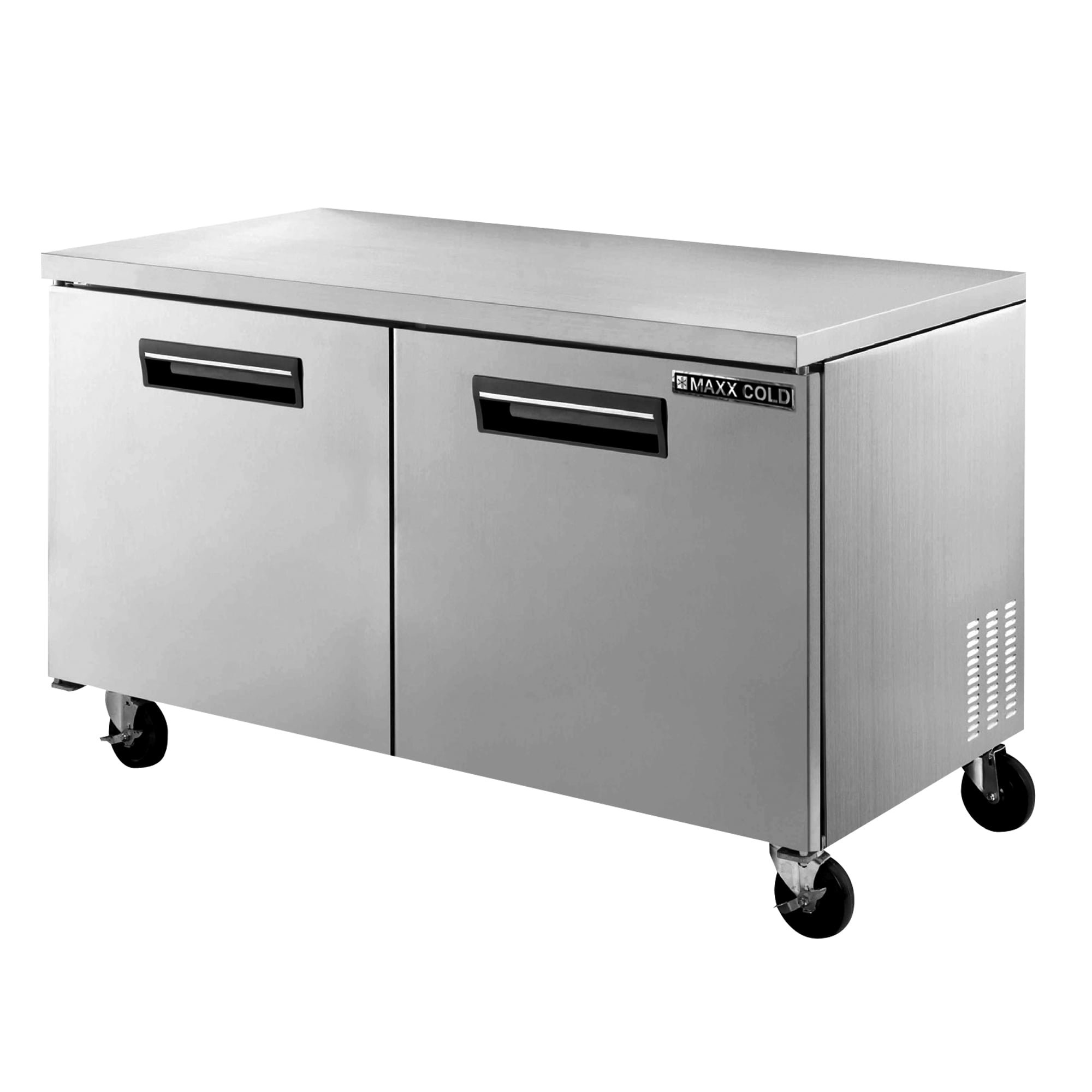 Maxx Cold Double Door Undercounter Freezer, 48.3"W, 12 cu. ft. Storage Capacity, in Stainless Steel (MXCF48UHC)