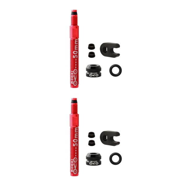 ZheElen Versatile Tubeless Tire Presta Valve Extender for and Road Bikes 50mm Red 50mm 80mm 2Set