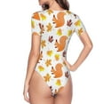 thumbnail image 4 of Naloa Cartoon Squirrel Women's Short-Sleeved Onesie, One-Piece Swimsuit for Parties, dates, clubs - Large, 4 of 9