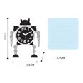 thumbnail image 3 of Reloj despertador robot sin tictac Reloj despertador de metal inoxidable con luces intermitentes y clip de mano (azul) Feliz Sencillez, 3 of 5