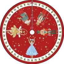 FlareFable 35 Inch Colorful Christmas Tree Skirt Decorations, Winter Holiday Christmas Decorations, Home Tree Skirt Round Xmas Cover for Christmas Party Mat Indoor