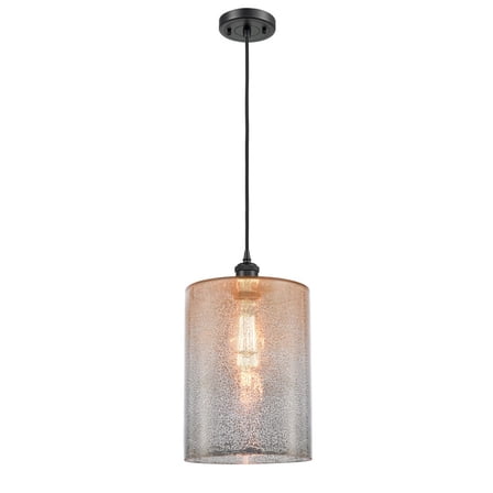 516-1P-BK-G116-L-Innovations Lighting-Cobbleskill - 1 Light Cord Hung Mini Pendant In Industrial Style-14 Inches Tall and 9 Inches Wide-Matte Black