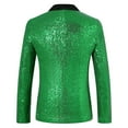 thumbnail image 4 of IWRICH Men's One Button Sequin Dress Suit Jacket Party Festival Tuxedo Sport Coat Z-Green XL, 4 of 9