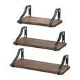 thumbnail image 3 of HEMOTON HOMEMAXS 3 Tiers Wall Shelves Floating Shelves Wall Mounted Storage Shelves for Bedroom Living Room Bathroom Kitchen Office (Rustic Brown), 3 of 8