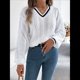 thumbnail image 4 of Suéter de Punto con Cuello en V y Larga para Mujer, Otoño 2025, Top Tipo Jersey, , Suave, Elegante y Casual. S, 4 of 10