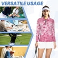 thumbnail image 6 of Uorisanigo Valentine's Day Heart Women's Golf Top Breathable Fashionable Moisture Wicking Casual Tennis Activewear Versatile Long Sleeve Quarter Zip Pullover, 6 of 7