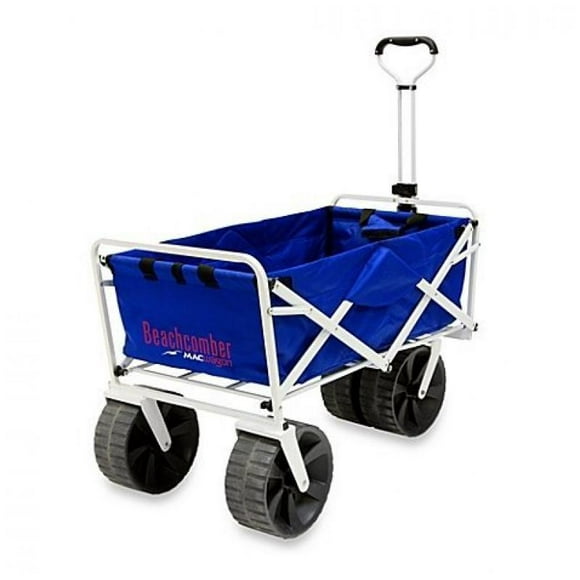 Mac Sports Chariot Pliant Pliable de Chariot de Plage Utilitaire Tout Terrain Bleu/blanc