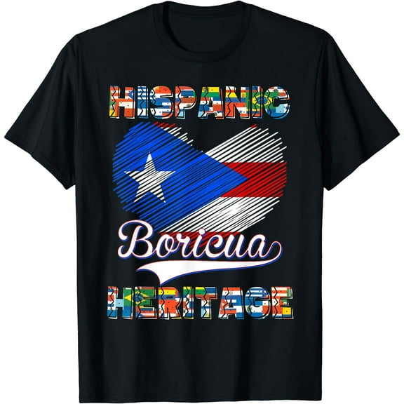 National Hispanic Heritage Month Puerto Rico Flag Boricua T-Shirt