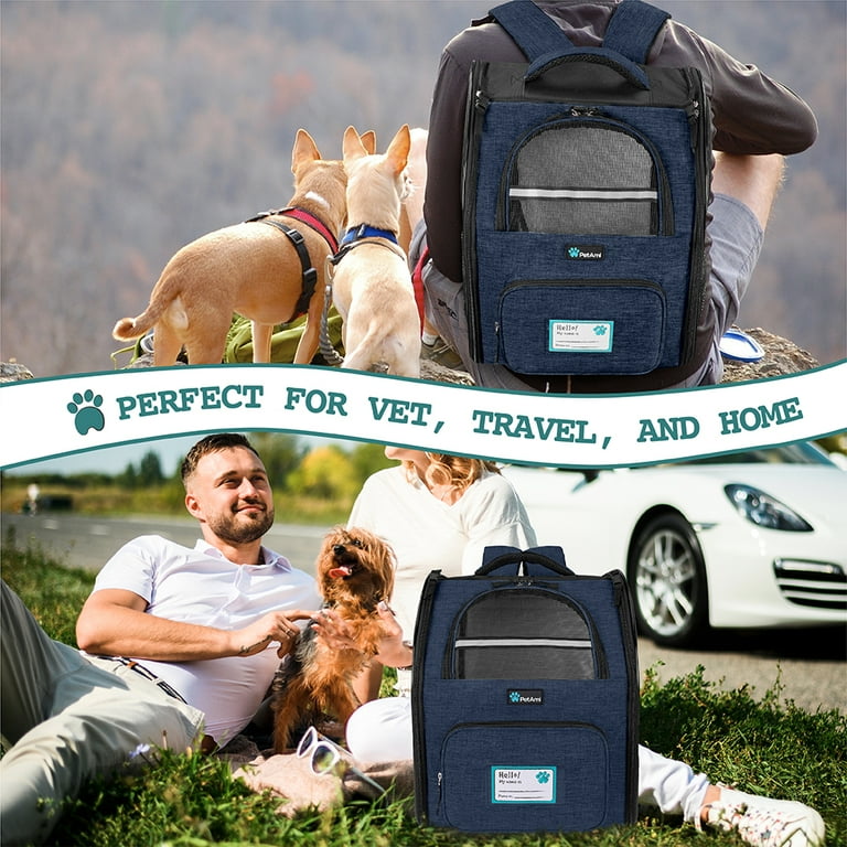 Free Shipping PetAmi Dog Backpack Carrier For Small Large Cat Pet Puppies Ventilated Pet Hiking Backpack Travel Bag Airline Approved Cat Backpack Carrier Safety Back Support Camping Biking Dog Bag Nav...