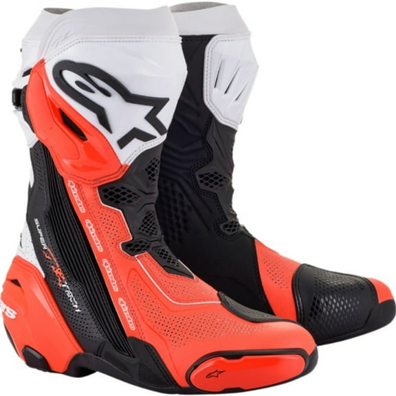 Alpinestars Supertech V Adult Street Motorcycle Boots - Black/Orange / 39