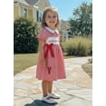 thumbnail image 4 of BemeyourBBs Kids Toddler Baby Girl Summer Smocked Dress Crayfish Outfits Let the Good Times Boil Letter Lobster Embroidery Doll Collar Plaid Gingham Dress, 4 of 9
