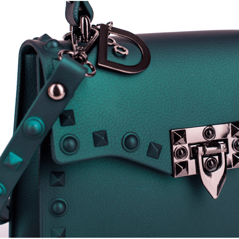 DASTI Female Studded Handbag Crossbody Jelly Handbags for Women Mini Green  