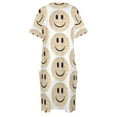 thumbnail image 4 of Vestido largo holgado con bolsillo para mujer vestido de fiesta con cara feliz de Matzah para la Pascua, 4 of 6
