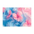 thumbnail image 5 of Mudket Canvas Wall Art Framed Ready to Hang, Pink Blue Ink Orchid Flower Canvas Print, Vibrant Floral Wall Decor Artwork for Bedroom Kitchen Office, Bloom Abstract Pictures - 12"L x 8"W, 5 of 10