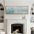 thumbnail image 3 of Large Framed Canvas Print Monet-Inspired Misty Harbor Sunrise ImpressionistWall Art Decorative Ready to Hang Painting for Living room Bedroom 60x20 inches Natural Frame, 3 of 7