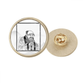 thumbnail image 1 of Dao Lao Tzu China Round Metal Golden Pin Brooch Clip, 1 of 3