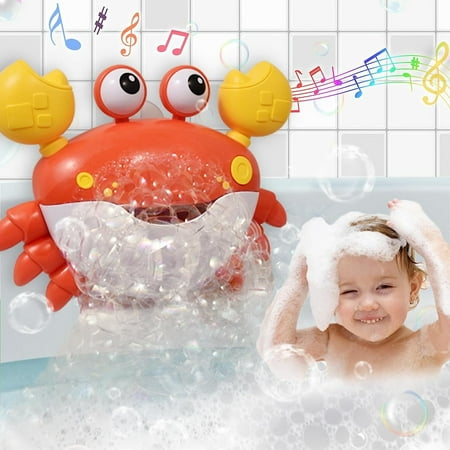 KORIMEFA Crab Bubble Bath Maker for The Bathtub, Baby Bath Toys Crab Bubble Blower Foam Maker Machine with Music, Great Gifts for Infant Child Kids Summer Happy Tub Time